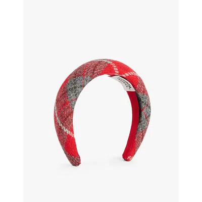 Vivienne Westwood Mens Tartan Wool Headband Aw24-red