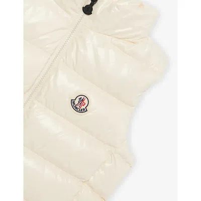 Moncler Ghany Padded Shell-down Gillet 4-14 Years Beig In White
