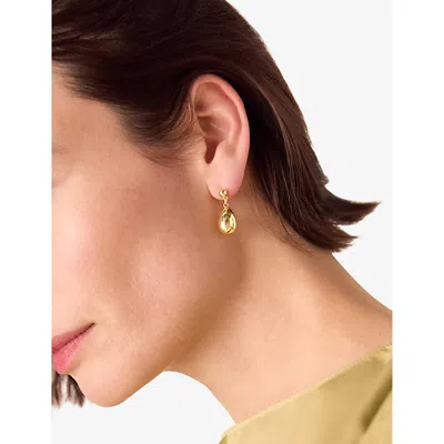 Whistles Womens Teardrop Brass Drop Earrings Gold