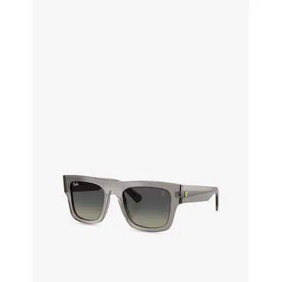 Ray Ban Womens Rb2217m Scuderia Ferrari Collection Square-frame Acetate Sunglasses Grey