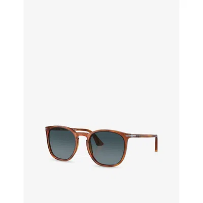 Persol Womens Po3316s Rectangle-frame Acetate Sunglasses Brown