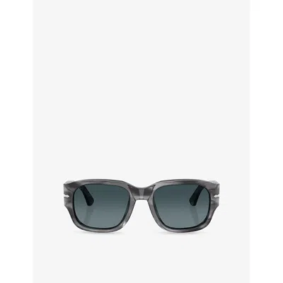Persol Womens Po3380s Polarised Square-frame Acetate Sunglasses Grey