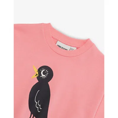 Mini Rodini Bird-graphic Sweatshirt In Pink