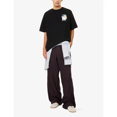Casablanca Crew Neck Graphic Print Short Sleeves In Black
