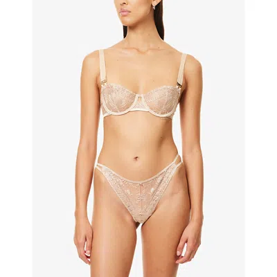 Aubade Womens Magnetic Spell Stretch-lace Tanga Briefs Sahara