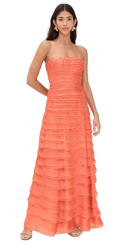 Amur Pepper Layered Gown Desert Sun In Orange