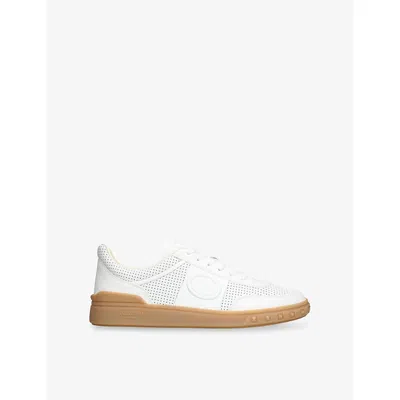 Valentino Garavani Upvillage Low-top Perforated Nappa Leather Sneaker In White