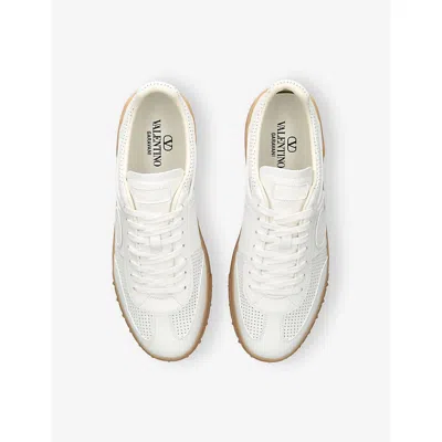 Valentino Garavani Upvillage Low-top Perforated Nappa Leather Sneaker In White