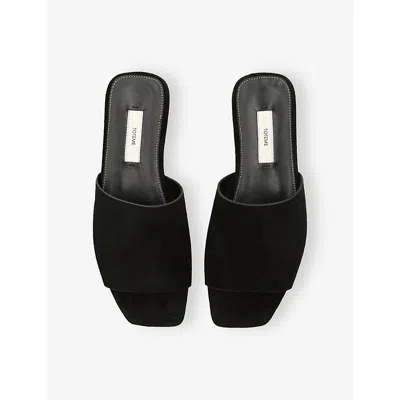 Totême Black Velour-leather Bandeau Sandals
