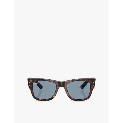 Ray Ban Womens Rb0840s Mega Wayfarer Summer Capsule Square-frame Propionate Sunglasses Brown