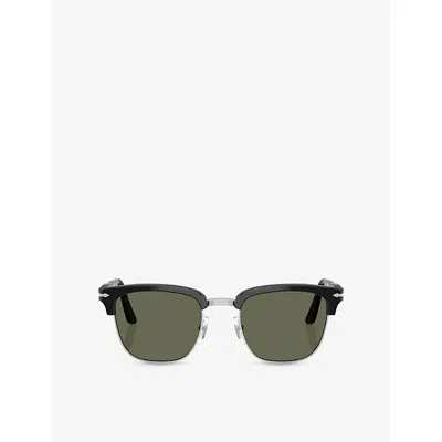 Persol Womens Po3375s Polarised Square-frame Acetate Sunglasses Black