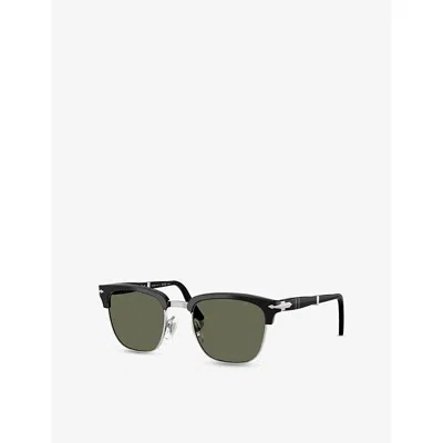 Persol Womens Po3375s Polarised Square-frame Acetate Sunglasses Black