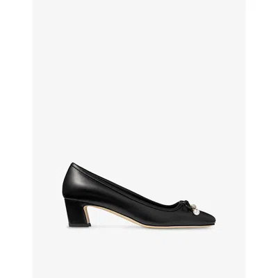 Jimmy Choo Womens Elme 45 Leather Heeled Pumps Black Eur 39 / 6 Uk