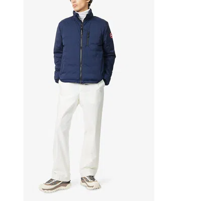 Canada Goose Mens Lodge High-neck Shell-down Jacket Navy In Blue