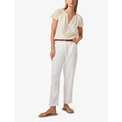 The White Company S Medina Relaxed-fit Cotton-gauze Blouse White