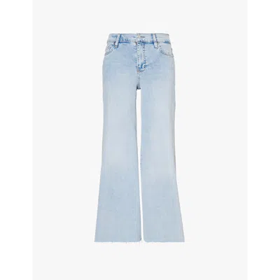 Frame Womens Le Palazzo Crop Wide-leg Stretch-denim Jeans Tribute Raw After