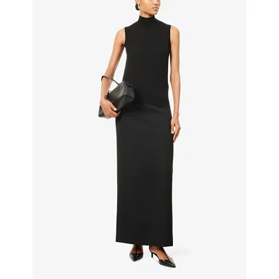 S Max Mara Womens Slalom Sleeveless Wool Top Black Xl