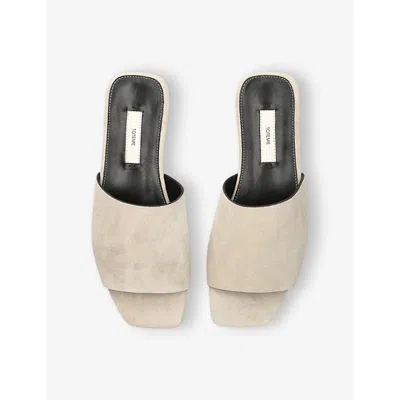 Totême Leather Bandeau Slides In White