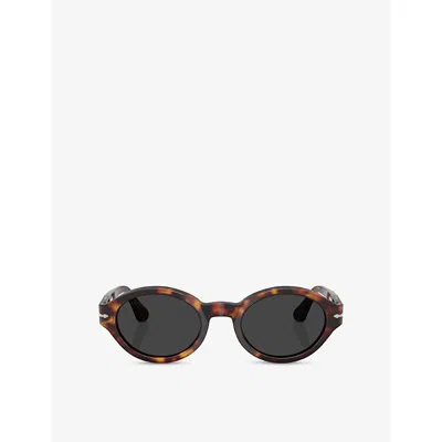 Persol Womens Po3378s Polarised Loris Oval-frame Acetate Sunglasses Brown