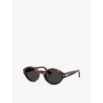 Persol Womens Po3378s Polarised Loris Oval-frame Acetate Sunglasses Brown