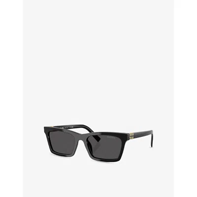 Miu Miu Womens Mu A05s Square-frame Acetate Sunglasses Black