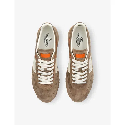 Valentino Upvillage Leather Low-top Sneakers In Neutral