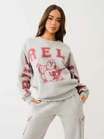 True Religion Women's Boyfriend Logo Pullover Sweater
