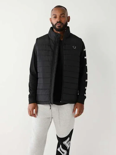 True Religion Men's Horseshoe Puffer Vest In Black