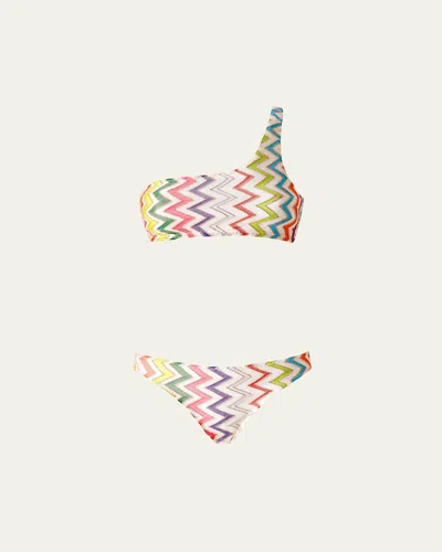 Missoni Zig-zag Asymmetric Two-piece Swimsuit In Multi
