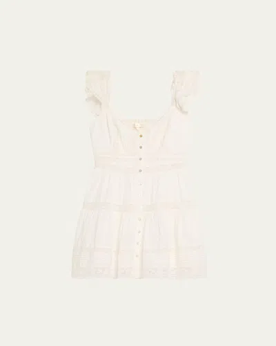 Loveshackfancy Rietta Cotton Lace-trimmed Mini Dress In White