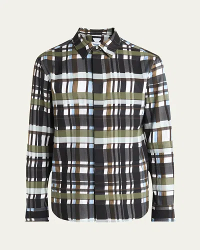 Bottega Veneta Checked Collar Shirt Long Sleeves In Black