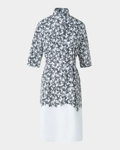 Akris Punto Daisy-print Cotton Poplin Belted Shirtdress In Multi