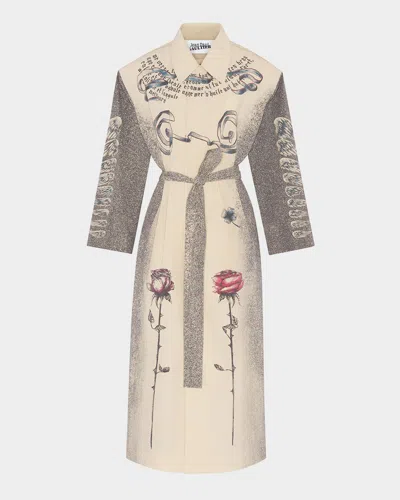 Jean Paul Gaultier Tattoo Printed Lightweight Trench Coat