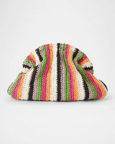 Btb Los Angeles Stella Striped Straw Clutch Bag