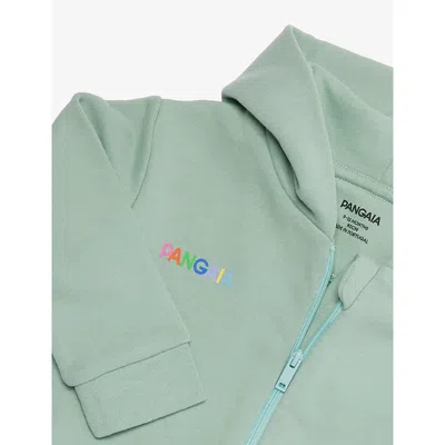 Pangaia Eucalyptus Blue 365 Zipped Cotton-jersey Hoody 0 In Green