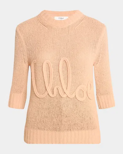 Chloé Wool And Silk Logo-applique Top
