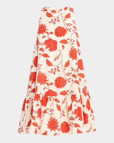 Tanya Taylor Jessie Floral Flounce Mini Dress In Multi