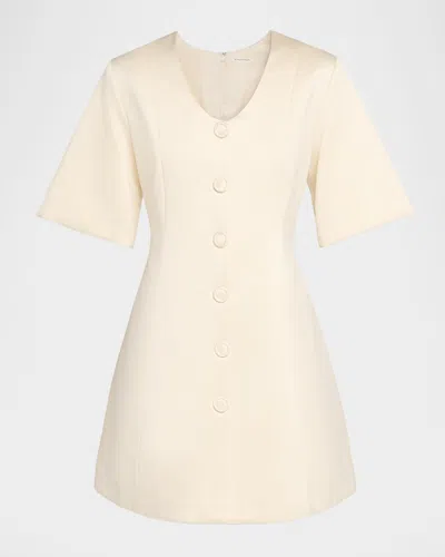 By Malene Birger Josephine Button-front Mini Dress In Neutral