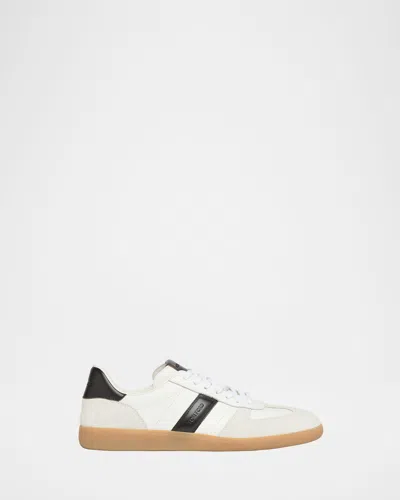 Tom Ford Archer White Low Top Sneakers With Logo Lettering On Tongue And Heel And Contrasting Heel In Leather