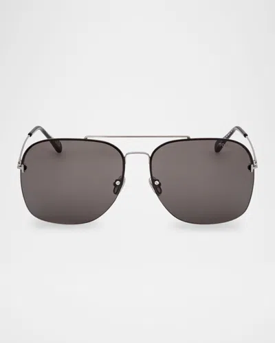 Tom Ford Men's Mackenzie-02 Metal Photochromic Aviator Sunglasses