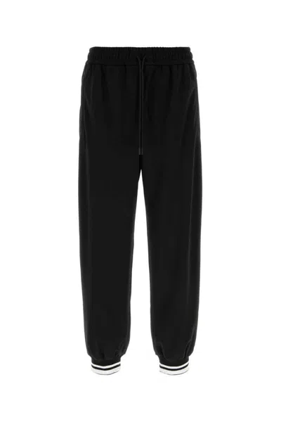 Gucci Web Striped Velvet Jogger Pants In Black