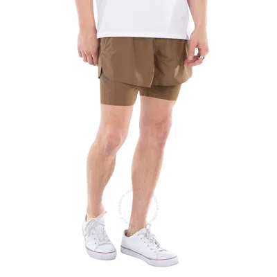 Zegna Ermenegildo  Logo Layered Running Shorts In Brown