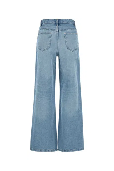 Apc Wide-leg Jeans With Belt Loops And Five-pocket Design In Blue