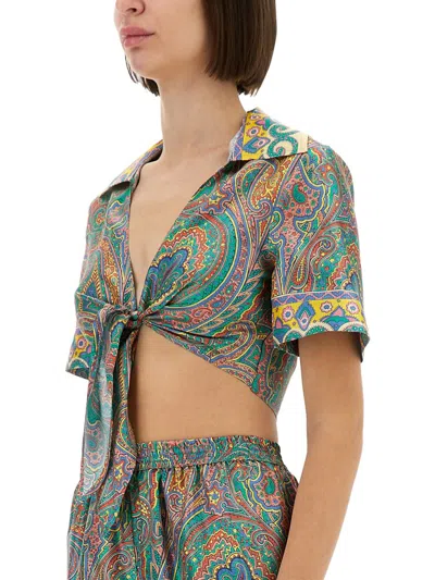 Etro Paisley Shirt In Green