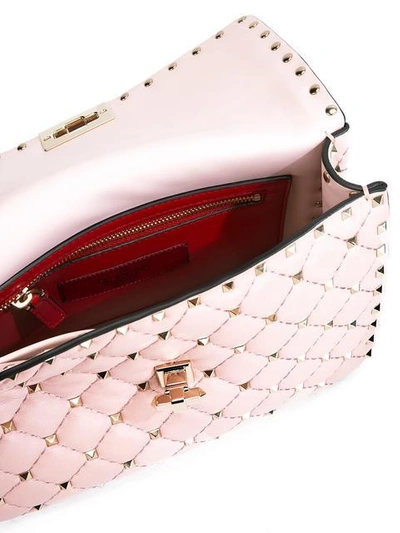Shop Valentino Garavani 'rockstud Spike' Crossbody Bag - Pink