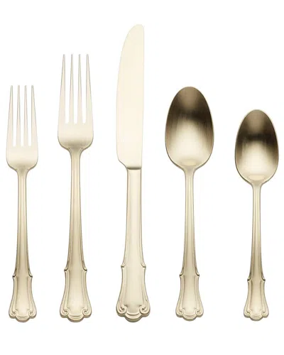 Oneida James Street Satin Champagne 20 Piece Flatware Set In Gold