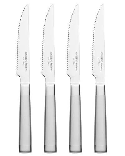 Oneida Performance 4-piece Stainless Steel Steak Knife Set In Gray