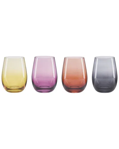Oneida Golden Hour Stemless Wine Glasses In Multi