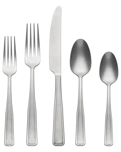 Oneida Reid Vintage Tumbled 20 Piece Flatware Set In Gray