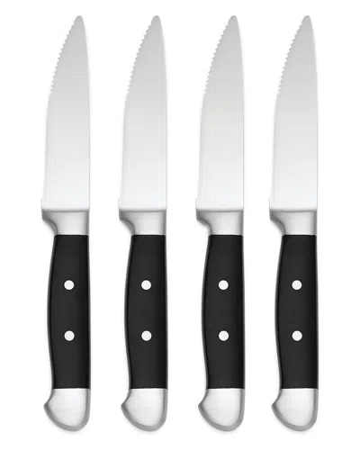 Oneida Jumbo Mixed Medium 4 Piece Steak Knife Set In Black